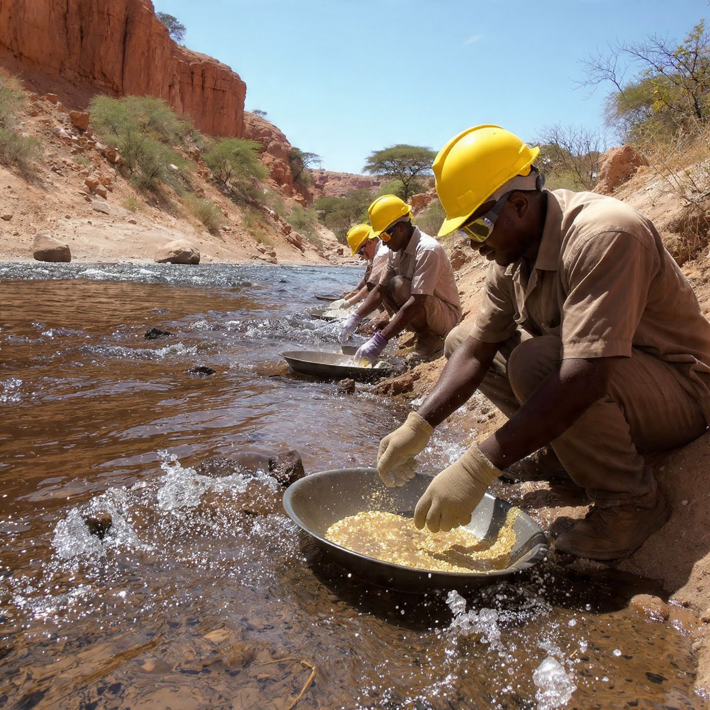 Gold mining cooperative workers