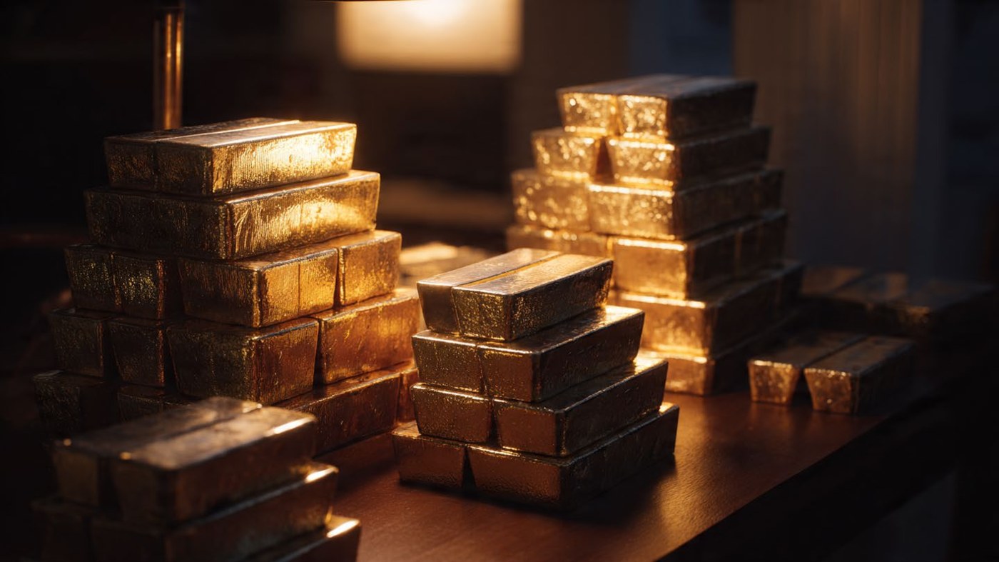 Refined gold bullion bars